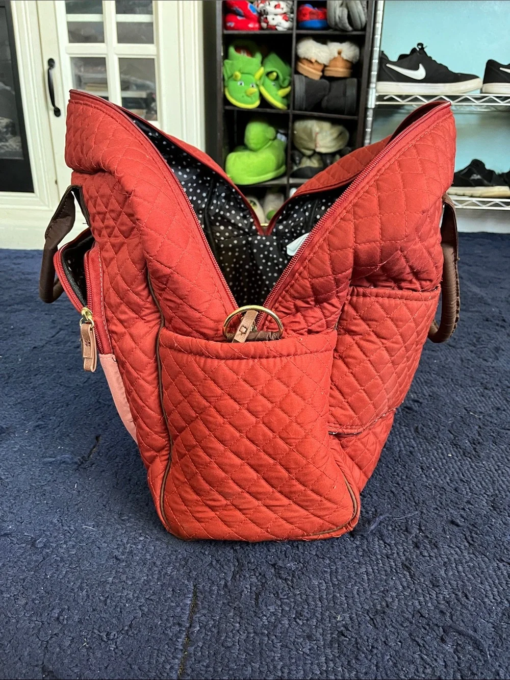 No Boundaries Quilted Red and Pink Tote Bag
